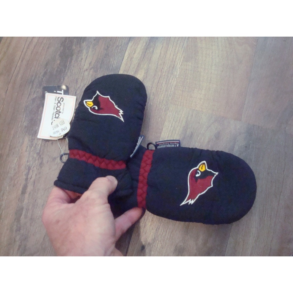 CHILDS KIDS 2-6YRS ARIZONA CARDINALS GLOVES MITTENS DEADSTOCK VINTAGE TT3